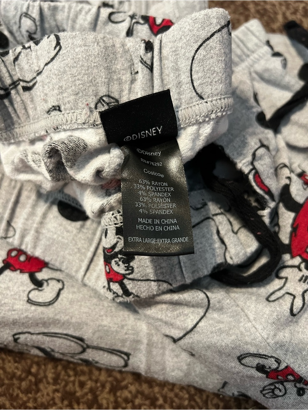 Disney Gray and Red Mickey Mouse Pajama Set - Picture 2 of 3
